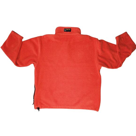 Eddie Bauer EBTEK Fleece Pullover Men's L RedOrange 1/4Zip Vtg 90s Y2K  #61642 - Picture 2 of 5